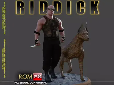 Riddick Action Figure Printable - Vin Diesel 3D print model