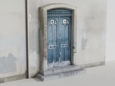 DOOR 1 - Old Style Blue Door 3D model