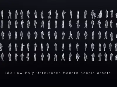 ArchViz People 100 Low Poly Models Bundle  3D model