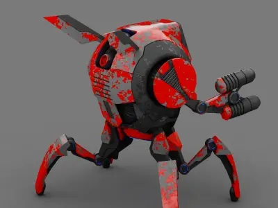 BUG DROID rigged character 3D model