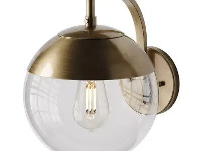 Mid-Century Clear Globe Sconce 3D model