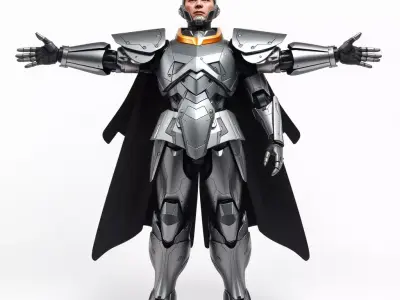 Silver Knight Armor model pack Low-poly 3D model