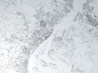 Volgograd Road Network and Streets 3D model