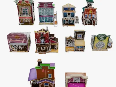 Old West Building Pack Low-poly 3D model