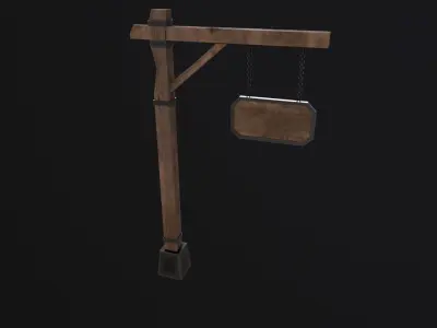 Medieval sign Low-poly 3D model