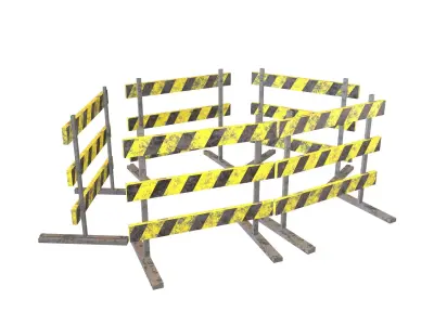 Road Barriers v3 006 Low-poly 3D model