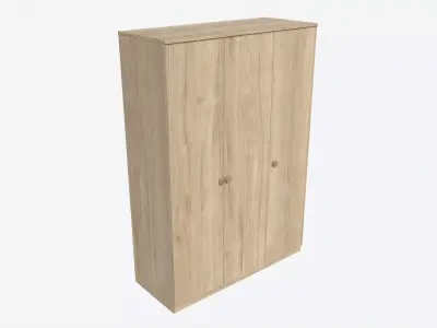 Wardrobe 3-door Wooden 3D model