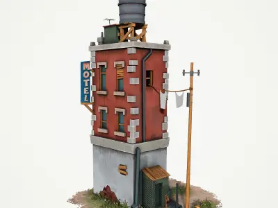 Cartoony Buiding v3 Low-poly 3D model