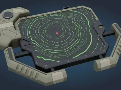 Sci-Fi GPS Device  - Game Ready - PBR Low-poly 3D model