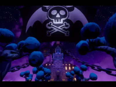 Stylized Castle Environment Low-poly 3D model