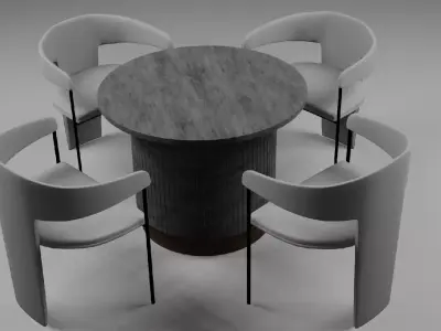 3D Model of a Stylish Furniture Set for Interior Design 3D model