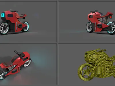 Sci-fi Bikes Pack Game Ready Low-poly 3D model