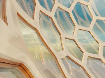 Glass dome with hexagon windows 3D model