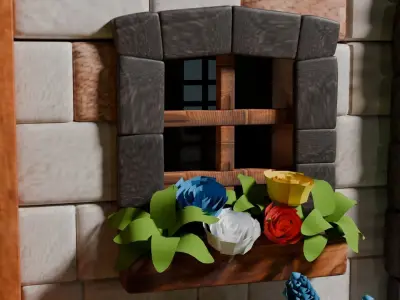 Medieval Cottage Low-poly 3D model