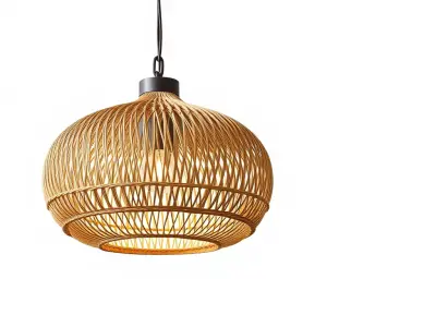 Wicker Pendant Lamp Model Pack for Interior Design Low-poly 3D model
