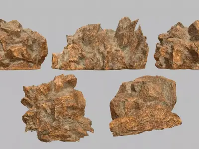 Rock Set Low-poly 3D model