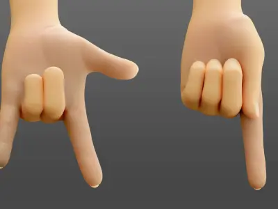 cartoon hand 01 Low-poly 3D model