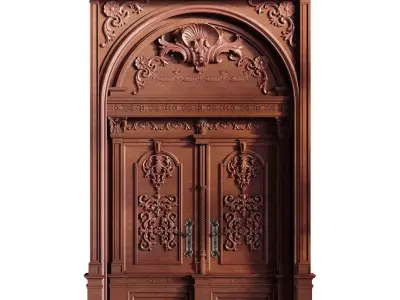 Classic Wood Entrance 935 Low-poly 3D model