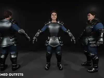 Modular Character System Low-poly 3D model