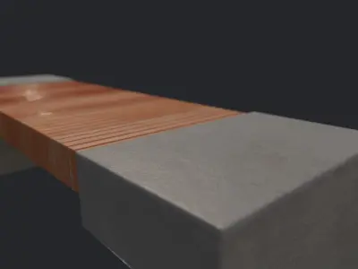 Street Bench v2 Low Poly Street Asset Low-poly 3D model Low-poly 3D model