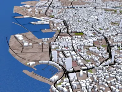 Beirut City Lebonan Low-poly 3D model
