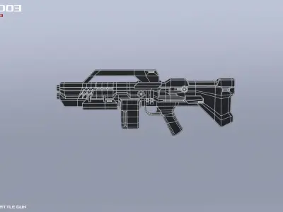 Scifi Battle gun Low-poly 3D model