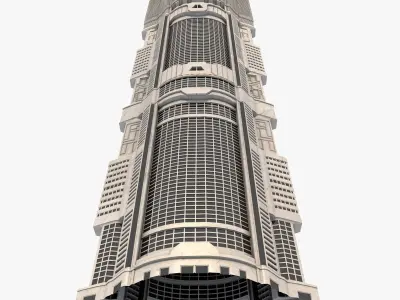futuristic skyscraper 3D model