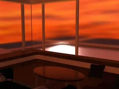 simple room at sunset  model 3D model
