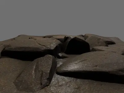 floor rock 02 Low-poly 3D model