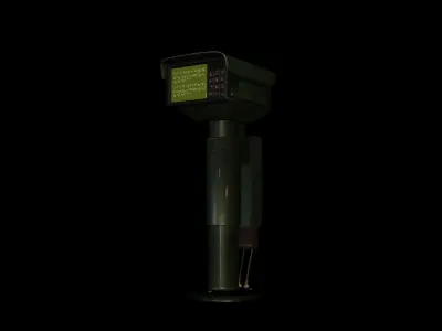 Cyberpunk Infoterminal Low-poly 3D model