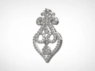 PE24 Classic Solitaire Pendant half ct CAD STL 18K  3g 3D print model