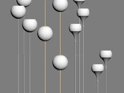 Set of Modern floor lamps  3D model