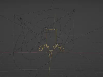 Robo-cat Low-poly 3D model