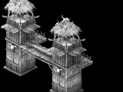 Game Desert - Architecture - Wall Gate 01 3D model