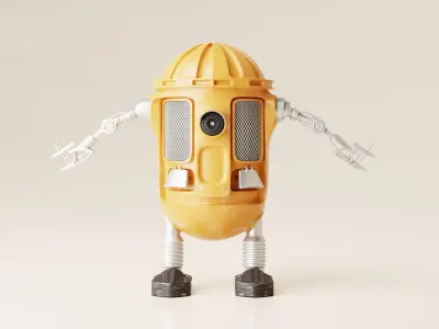 Robot V19 Low-poly 3D model