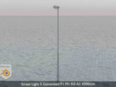 Street Light 5 Galvanized F1 M1 K0 A1 4500mm  Low-poly 3D model