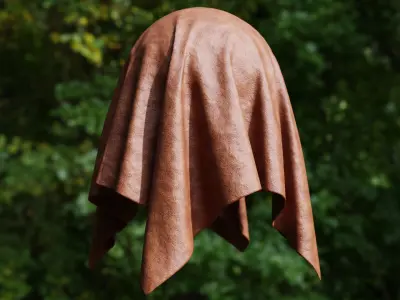 Procedural Orange Tan Leather PBR Material Shader Texture