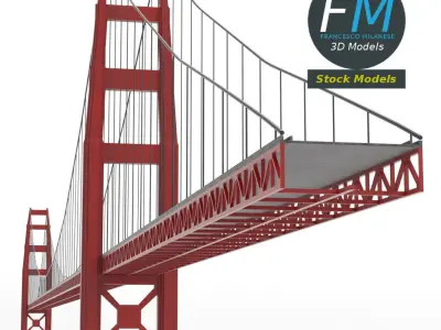 Suspension bridge 3D model buy