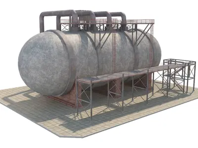 Industrial Silo 04 Low-poly 3D model