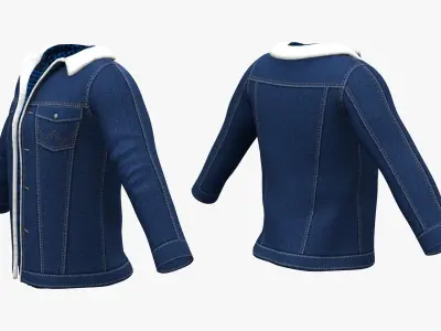 Shirt Jacket Combo With Plush Inline Low-poly 3D model