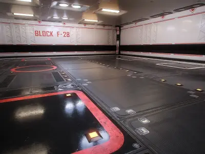 set of sci-fi modular spaceship parts az9 Low-poly 3D model