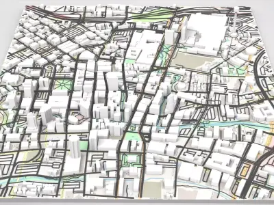 Cityscape San Antonio Texas USA 3D model
