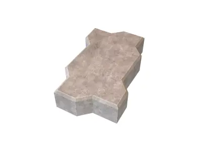 Zig Zag Paver Blocks V1 001 Low-poly 3D model