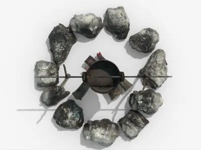 Realistic Campfire  Low-poly 3D model