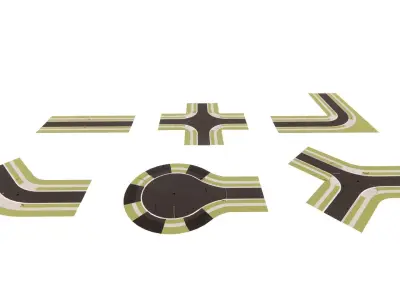 Road Pack - Extended-City Roads 3D model 3