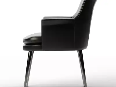 Open Box Finley Wing Dining Chair Sierra Leather Black Low-poly 3D model