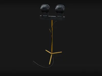 construction site spotlight or lamp Low-poly 3D model