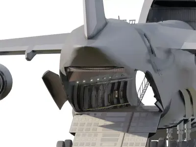 C-5 Super galaxy with interior 3D model