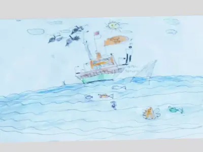 Child Hand Drawing Sketches Low-poly 3D model