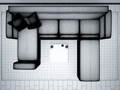 Sofa set - Interior Furniture 02 3D model